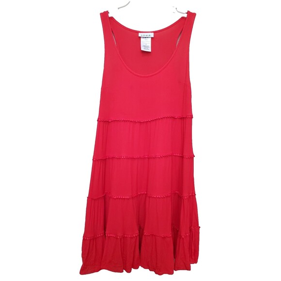 Soma Swim Crinkle Caftan Semi-Sheer Swimsuit Cover-Up Bubble Lace Trim Size MED - Picture 1 of 6